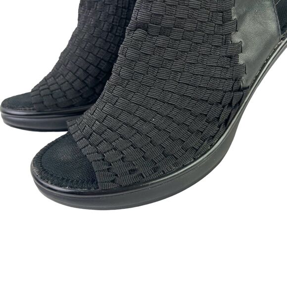 Steven Steve Madden Elmore Women's Woven Black Block High Heels Sandals Shoes 6 - Picture 9 of 16